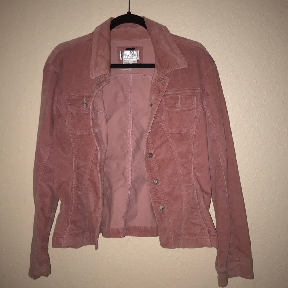 Pink suede denim jacket